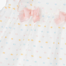 PAZ Rodríguez-Girls White Cotton Plumeti Dress | Childrensalon Outlet