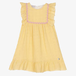 PAZ Rodríguez-Girls Yellow Broderie Anglaise Dress | Childrensalon Outlet