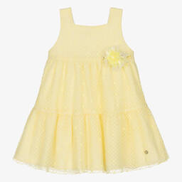 PAZ Rodríguez-Girls Yellow Floral Tulle Dress | Childrensalon Outlet