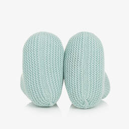 PAZ Rodríguez-Green Cotton Knit Baby Booties | Childrensalon Outlet