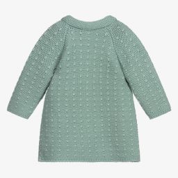 PAZ Rodríguez-Green Knitted Wool Baby Coat  | Childrensalon Outlet