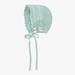 PAZ Rodríguez-Green Organic Cotton Knit Baby Bonnet | Childrensalon Outlet