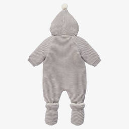 PAZ Rodríguez-Grey Cotton Knit Pramsuit & Booties | Childrensalon Outlet