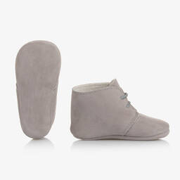 PAZ Rodríguez-Grey Suede Lace-Up Pre-Walkers | Childrensalon Outlet