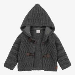 باز رودريغيز-معطف صوف مزيج صوف محبوك لون رمادي داكن للأطفال | Childrensalon Outlet