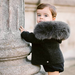 PAZ Rodríguez-Серая шерстяная куртка с капюшоном | Childrensalon Outlet