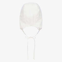 PAZ Rodríguez-Кремовый хлопковый чепчик с кружевом | Childrensalon Outlet