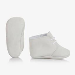 PAZ Rodríguez-Кремовые замшевые пинетки на шнуровке | Childrensalon Outlet