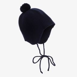 PAZ Rodríguez-Navy Blue Wool Pom-Pom Hat | Childrensalon Outlet