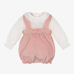 PAZ Rodríguez-طقم شورت دانغريز قطن كوردروي زهري للمولودات | Childrensalon Outlet