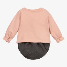 PAZ Rodríguez-Pink & Grey Cotton Shorts Set  | Childrensalon Outlet