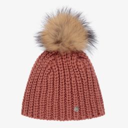 PAZ Rodríguez-Red Fur Pom-Pom Hat | Childrensalon Outlet