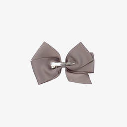 Peach Ribbons-Серая заколка-бантик (12 см) | Childrensalon Outlet