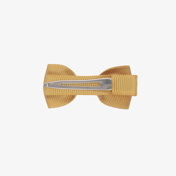 Peach Ribbons- Yellow Bow Hair Clip (4.5cm) | Childrensalon Outlet