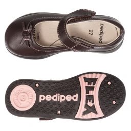 Pediped Флекс (1-12лет)-Girls Brown Leather 'Isabella' Shoes | Childrensalon Outlet