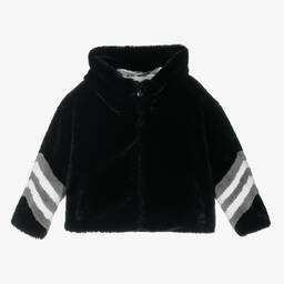 Perfect Moment-Черная куртка из искусственного меха с капюшоном | Childrensalon Outlet