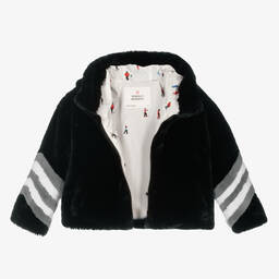 Perfect Moment-Черная куртка из искусственного меха с капюшоном | Childrensalon Outlet