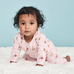 Peter Rabbit™ by Childrensalon-Baby Girls Pink Cotton Romper Suit Set | Childrensalon Outlet