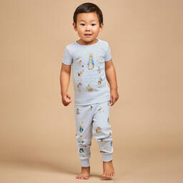 بيتر رابِت باي تشلدرن صالون-بيجاما قطن لون أزرق | Childrensalon Outlet