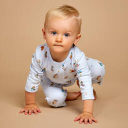 Peter Rabbit™ by Childrensalon-Голубой ромпер из хлопкового джерси | Childrensalon Outlet