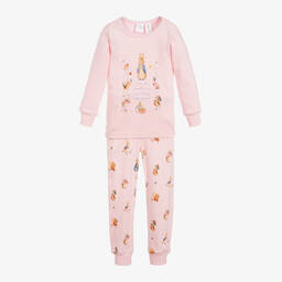 PETER RABBIT BY CHILDRENSALON Girls Pink Cotton Jersey Pyjamas