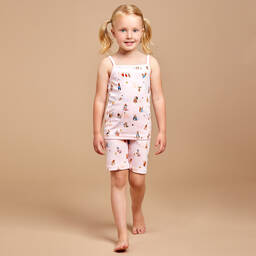 Peter Rabbit™ by Childrensalon-Girls Pink Cotton Jersey Short Pyjamas  | Childrensalon Outlet