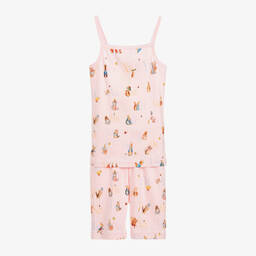 Peter Rabbit™ by Childrensalon-Girls Pink Cotton Jersey Short Pyjamas  | Childrensalon Outlet
