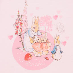 بيتر رابِت باي تشلدرن صالون-قميص نوم جيرسي لون زهري مزين بكشكش للبنات | Childrensalon Outlet