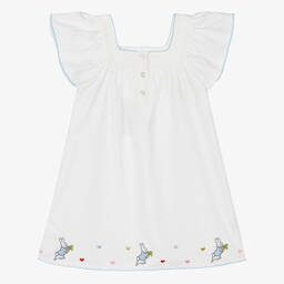 Peter Rabbit™ by Childrensalon-Белая хлопковая ночная рубашка с вышивкой | Childrensalon Outlet