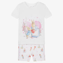 Peter Rabbit™ by Childrensalon-Girls White Shortie Sleep Set | Childrensalon Outlet