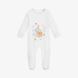 Peter Rabbit™ by Childrensalon-White Cotton Jersey Babygrow  | Childrensalon Outlet