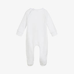 Peter Rabbit™ by Childrensalon-White Cotton Jersey Babygrow  | Childrensalon Outlet