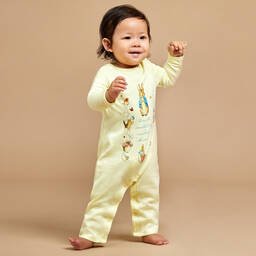 Peter Rabbit™ by Childrensalon-Yellow Cotton Jersey Babysuit | Childrensalon Outlet