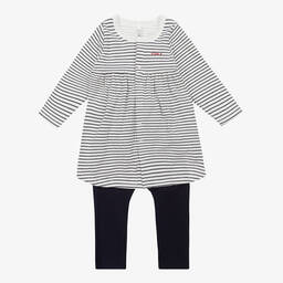 Petit Bateau-Платье в синюю полоску и легинсы из хлопка | Childrensalon Outlet