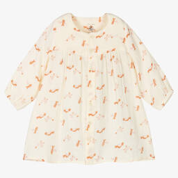 Petit Bateau-Baby Girls Ivory Bird Dress | Childrensalon Outlet