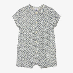 Petit Bateau-تبّان قطن عضوي لون عاجي وأزرق للمولودات | Childrensalon Outlet