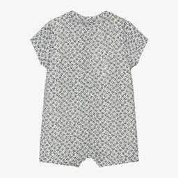 Petit Bateau-تبّان قطن عضوي لون عاجي وأزرق للمولودات | Childrensalon Outlet