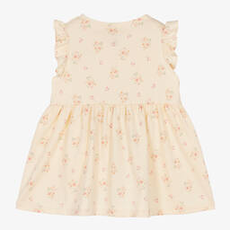 Petit Bateau-Baby Girls Ivory Cotton Floral Dress | Childrensalon Outlet