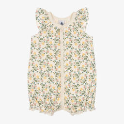 بتي باتو-تبّان قطن عضوي لون عاجي بطبعة ورود للمولودات | Childrensalon Outlet