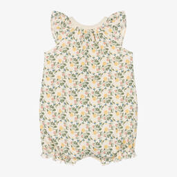 بتي باتو-تبّان قطن عضوي لون عاجي بطبعة ورود للمولودات | Childrensalon Outlet