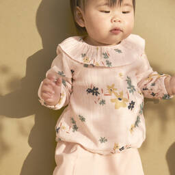 Petit Bateau-Розовая блузка с цветами для малышек | Childrensalon Outlet