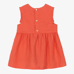 Petit Bateau-Красное льняное платье для малышек | Childrensalon Outlet
