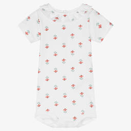 Petit Bateau-Белое хлопковое боди для малышек | Childrensalon Outlet