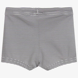 Petit Bateau-شورت سباحة أطفال ولادي لون كحلي وأبيض | Childrensalon Outlet