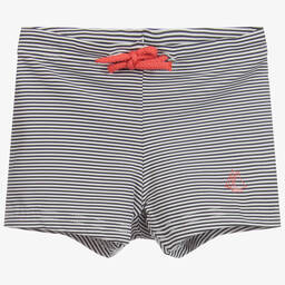 Petit Bateau-شورت سباحة أطفال ولادي لون كحلي وأبيض | Childrensalon Outlet