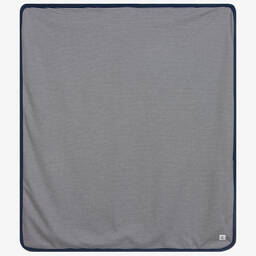 Petit Bateau-Blue Cotton Blanket (80cm) | Childrensalon Outlet
