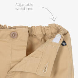 Petit Bateau-Boys Beige Cotton Twill Trousers | Childrensalon Outlet