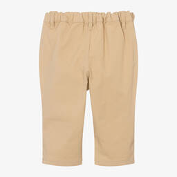 Petit Bateau-Boys Beige Cotton Twill Trousers | Childrensalon Outlet