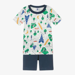 Petit Bateau-Boys Blue Organic Cotton Paris Pyjamas | Childrensalon Outlet