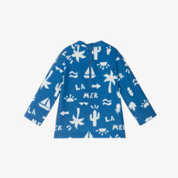 Petit Bateau-Boys Blue Seaside Graphic Swim Top (UPF 50+) | Childrensalon Outlet
